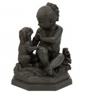 ITALIAN BRONZE FIGURAL GROUP,