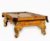 ITALIAN BURL WOOD & GILT METAL