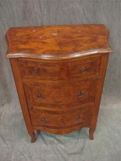 Italian Burlwood 1 Drawer and 1
