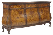ITALIAN BURLWOOD BOMBE SIDEBOA