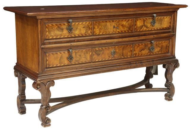 ITALIAN BURLWOOD BUREAU BRISE