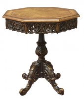 ITALIAN BURLWOOD SIDE/ LAMP PE