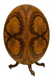 ITALIAN BURLWOOD TILT-TOP PEDE