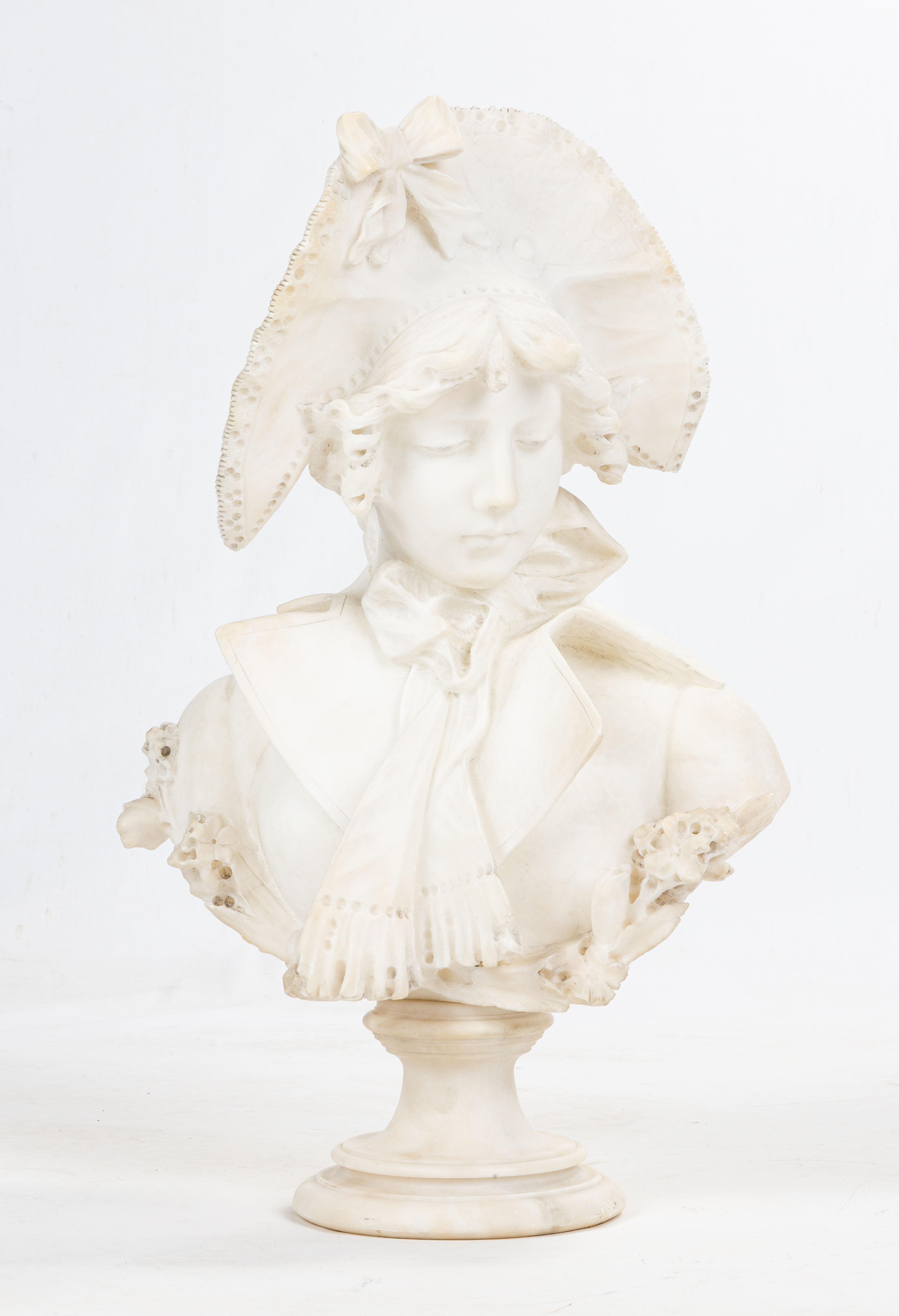 ITALIAN CARRARA MARBLE BUST OF A