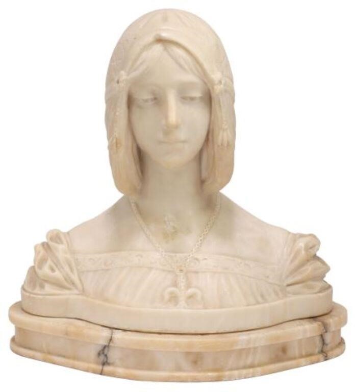 ITALIAN CARVED ALABASTER BUST OF