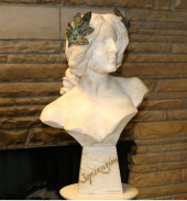 Italian carved alabaster bust