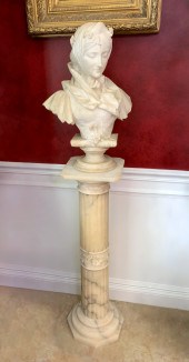 ITALIAN CARVED ALABASTER BUST