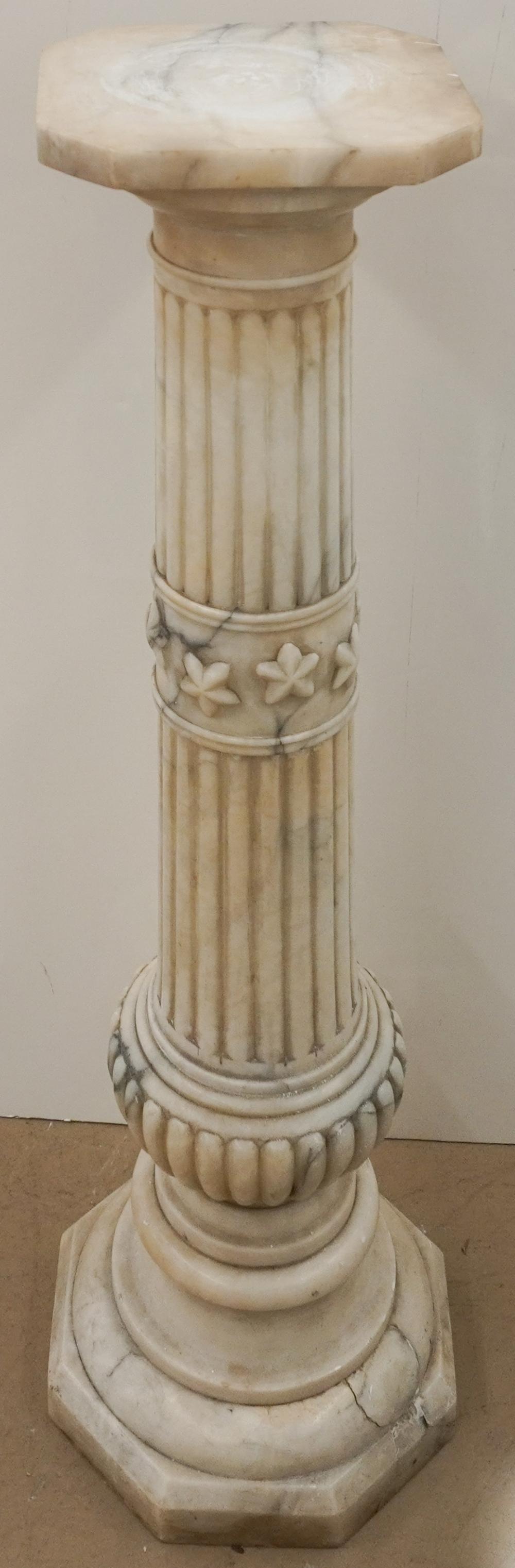 ITALIAN CARVED ALABASTER COLUMNAR
