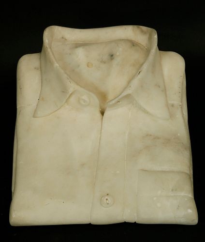 ITALIAN CARVED ALABASTER FOLDED