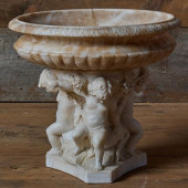 ITALIAN CARVED ALABASTER JARDI