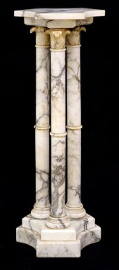ITALIAN CARVED ALABASTER PEDES