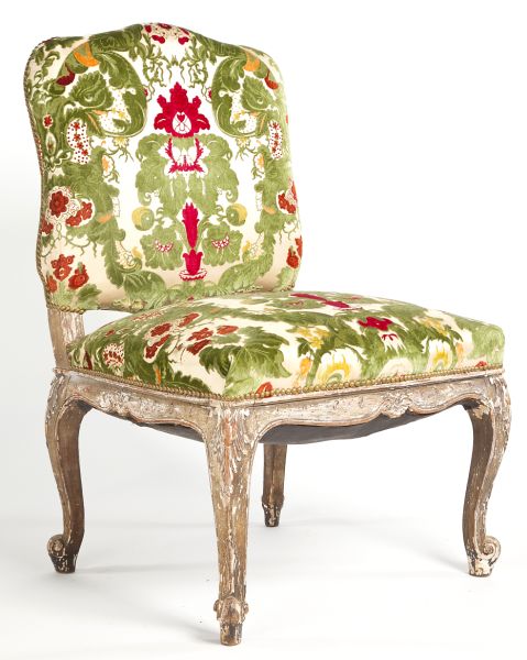 Italian Carved and Upholstered Side
