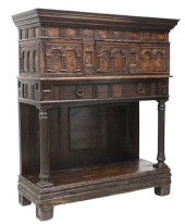 ITALIAN CARVED CABINET ON STAN