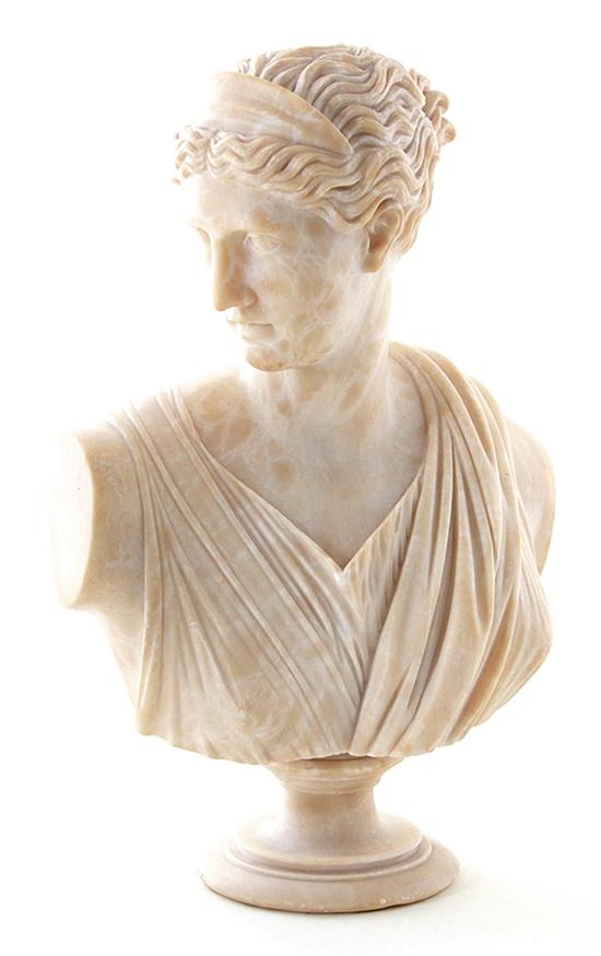 Italian carved marble bust of