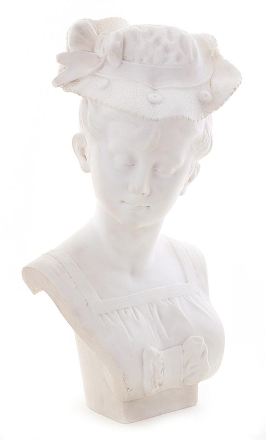 Italian carved marble bust of