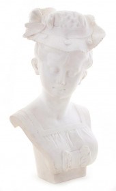 Italian carved marble bust of