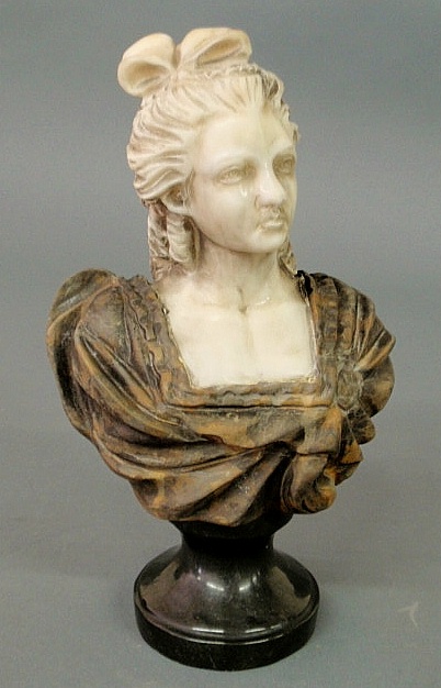 Italian carved marble bust of a