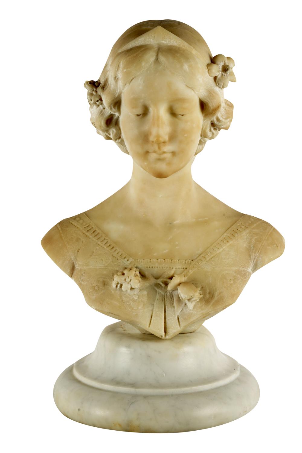 ITALIAN CARVED MARBLE BUST OF A