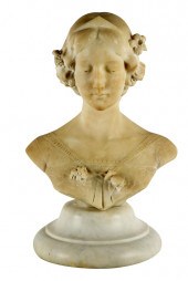 ITALIAN CARVED MARBLE BUST OF