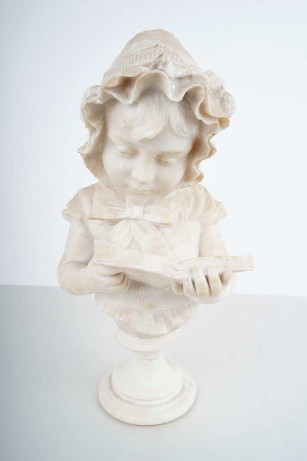 ITALIAN CARVED MARBLE BUST OF A