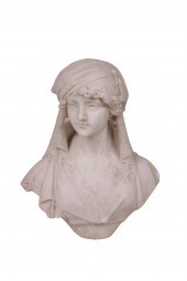ITALIAN CARVED MARBLE BUST OF