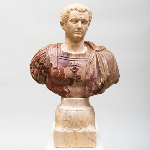 ITALIAN CARVED MARBLE BUST OF A