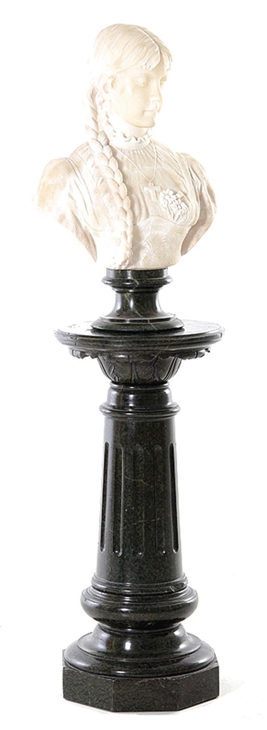 Italian carved marble bust on