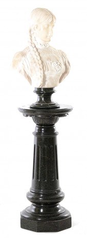 Italian carved marble bust on