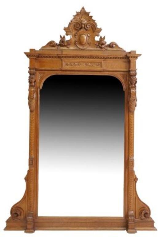ITALIAN CARVED OAK BEVELED