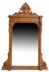 ITALIAN CARVED OAK BEVELED OVE
