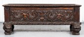ITALIAN CARVED OAK CASSONE, AN