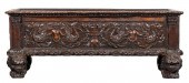 ITALIAN CARVED OAK CASSONE, AN