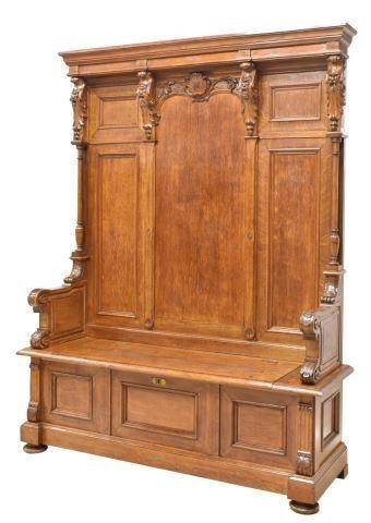 ITALIAN CARVED OAK HALL
