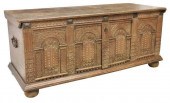 ITALIAN CARVED OAK PANELED CAS