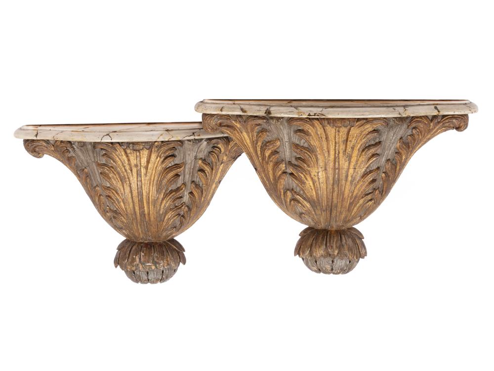 ITALIAN CARVED, PAINTED FAUX MARBRE