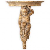 ITALIAN CARVED PUTTI ANGEL WAL
