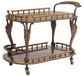 ITALIAN CARVED SWANS BAR CART