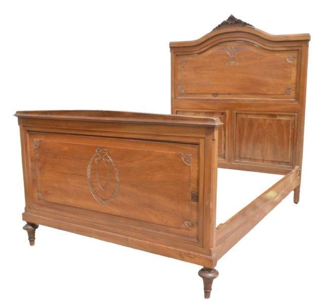 ITALIAN CARVED WALNUT BEDItalian
