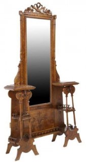 ITALIAN CARVED WALNUT BEVELED