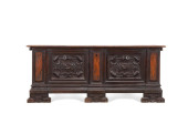 ITALIAN CARVED WALNUT & BURL C