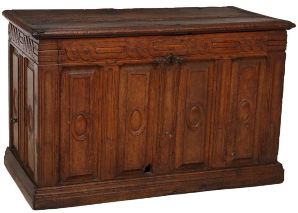 ITALIAN CARVED WALNUT CASSONE/