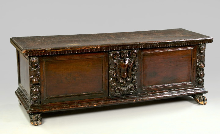 Italian Carved Walnut Cassone, 