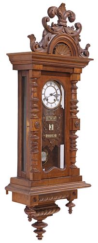 ITALIAN CARVED WALNUT DATE APERTURE