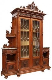 ITALIAN CARVED WALNUT DISPLAY