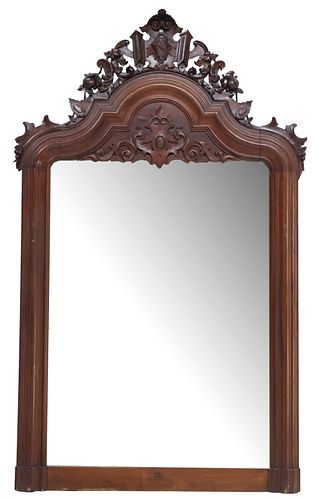 ITALIAN CARVED WALNUT OVERMANTEL