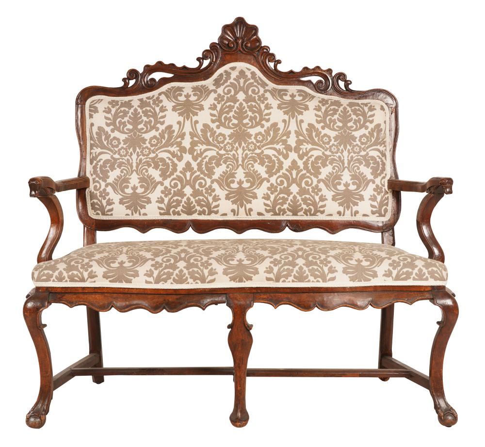ITALIAN CARVED WALNUT SETTEE19th