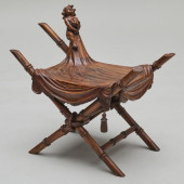 ITALIAN CARVED WALNUT X-FRAME