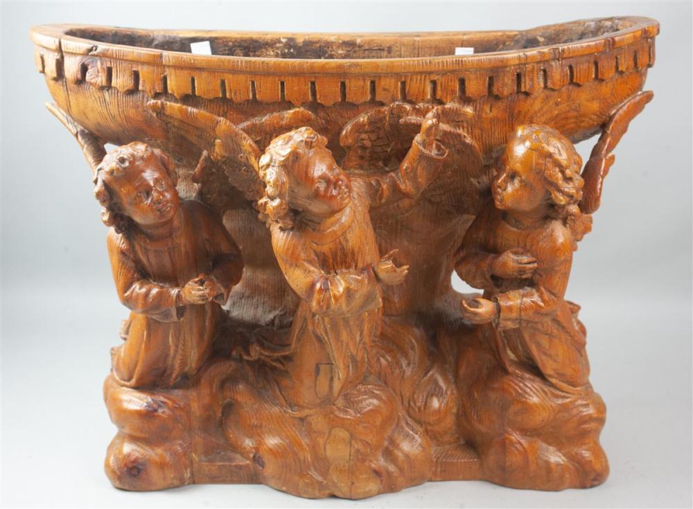 ITALIAN CARVED WOOD BAPTISMAL