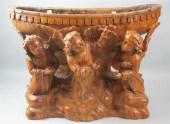 ITALIAN CARVED WOOD BAPTISMAL