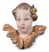 ITALIAN CARVED WOOD CHERUB, CI